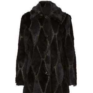 Metallic Black/Grey/Gold Faux Fur